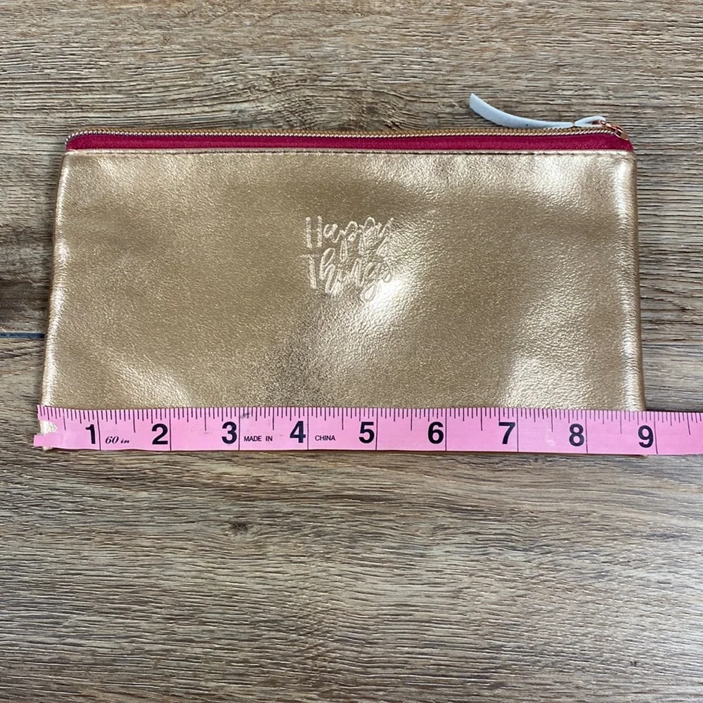 NEW Rose Gold “Happy Things” Zipper Pouch Case